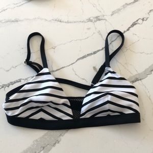 Black Stripe Bikini Top